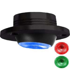 Led spreader floodlight cold red, green or blue with 10° beam angle black anodised aluminium body