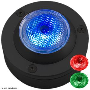 Led spreader floodlight cold red, green or blue with 25° beam angle black anodised aluminium body